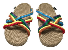 Load image into Gallery viewer, Nomadic State of Mind - The Slip (Rainbow) - The Original Rope Sandals - Men&#39;s Size
