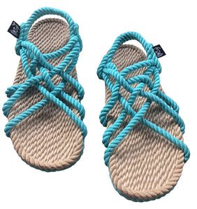 Nomadic State of Mind - The JC (Camel & Turquoise) - The Original Rope Sandals - Women's Size